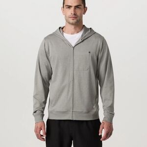SOLD-Vuori Men's Driftwood Heather Gray Ponto Full Zip-Up Hoodie Size L